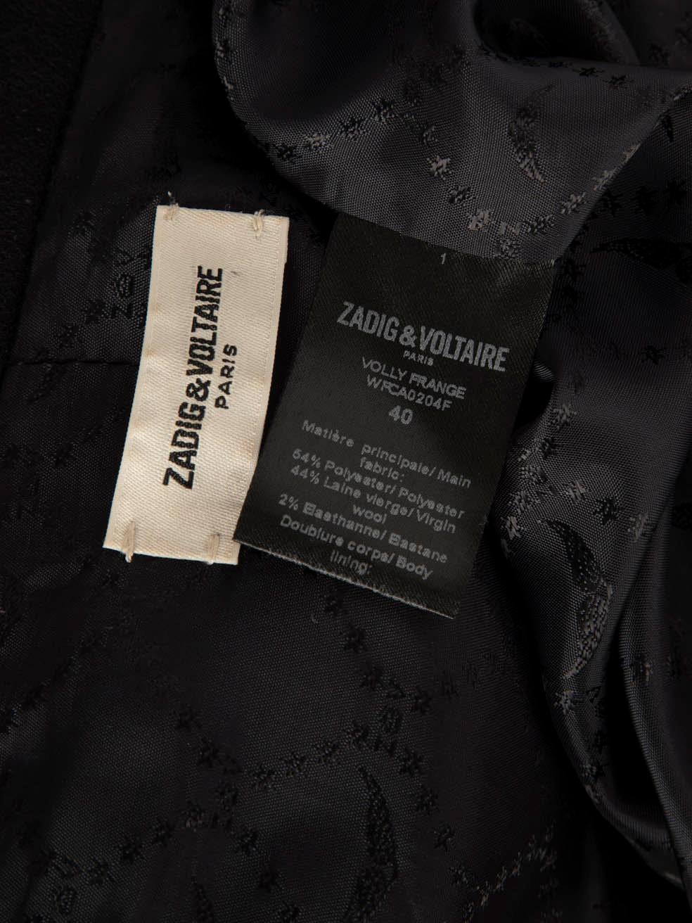 Zadig & Voltaire Blazer noir ouvert Taille L en vente 1
