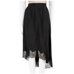 Zadig & Voltaire Black Silk Guitar Pattern Skirt Size M