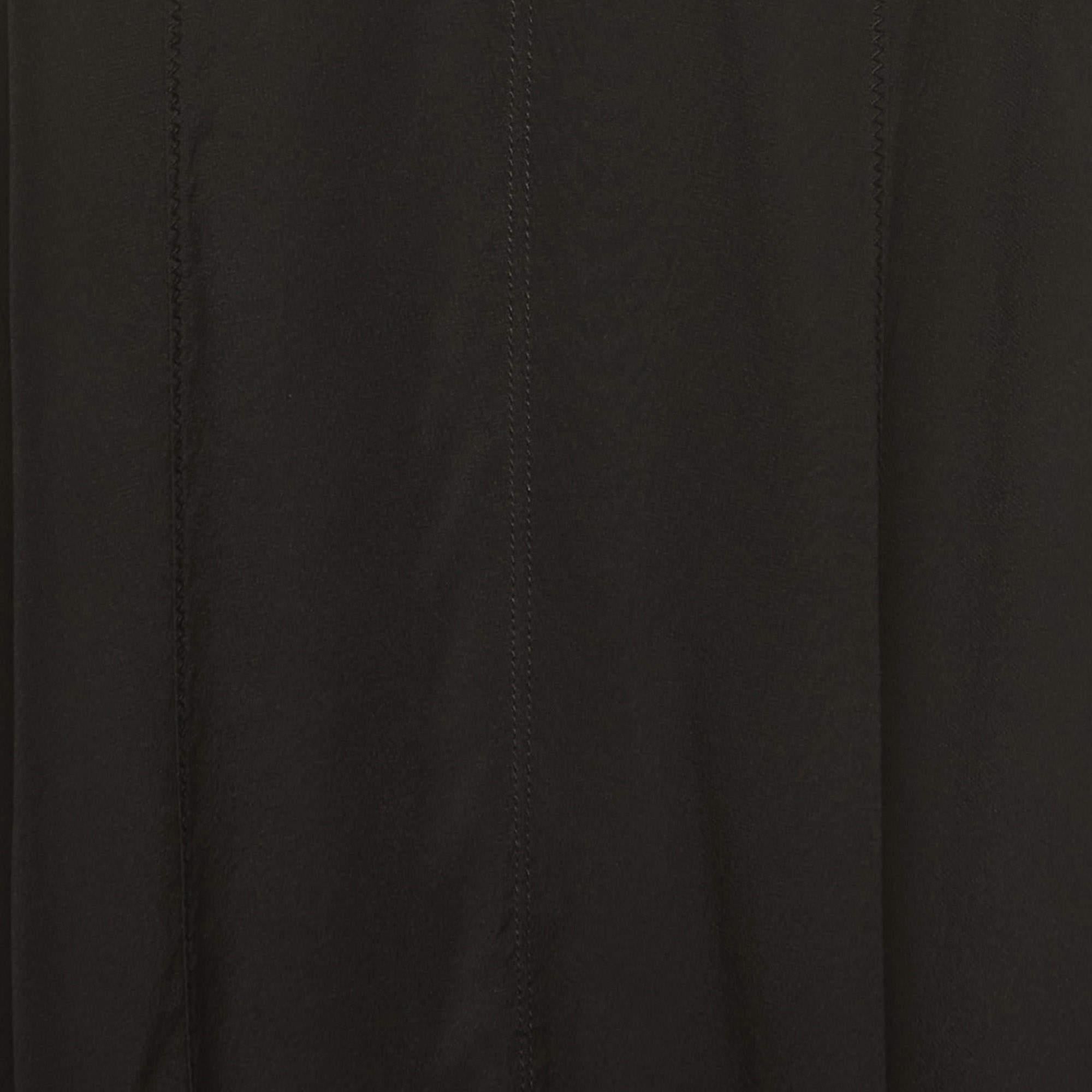 Zadig & Voltaire Black Silk Lace Trimmed Asymmetrical Sleeveless Tunic L In Good Condition In Dubai, Al Qouz 2