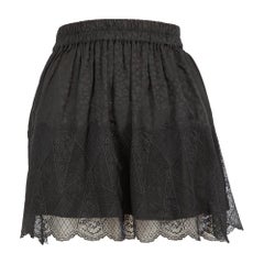 Zadig & Voltaire Black Silk Leopard Pattern Skirt Size XS