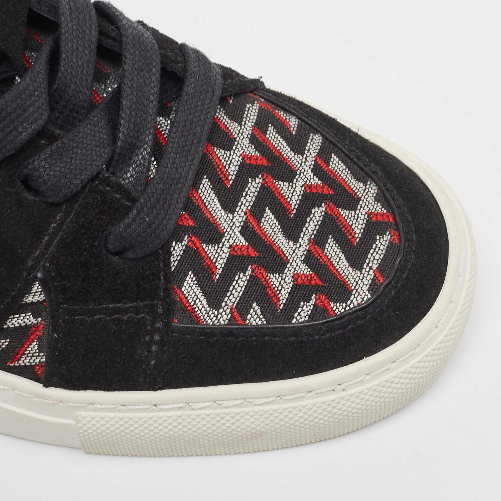Zadig & Voltaire Black Suede and Leather High Top Sneakers Size 36 3