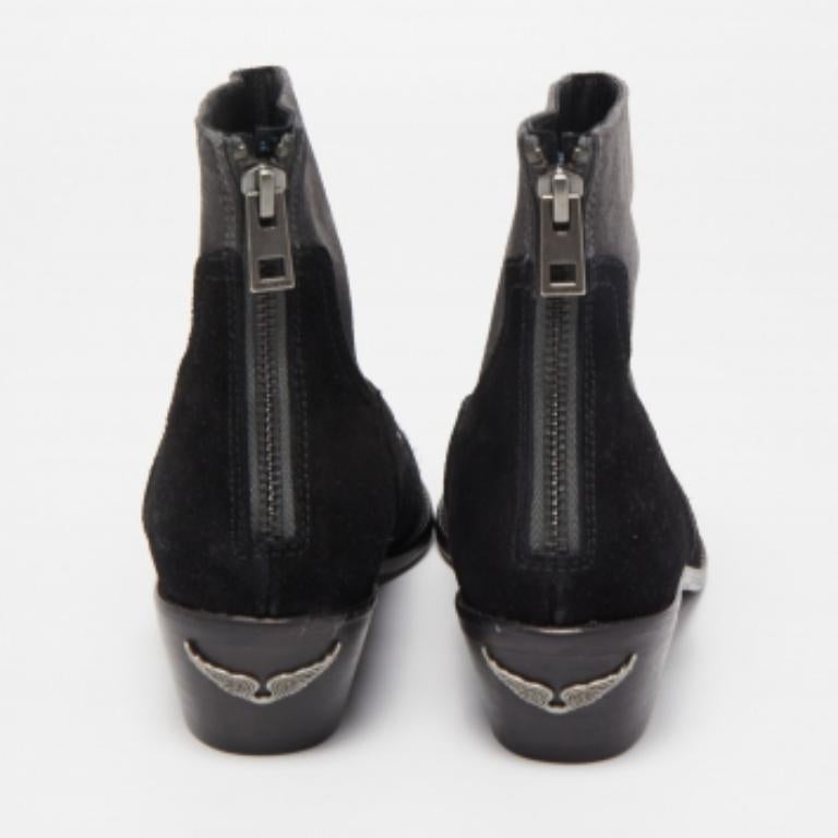 Zadig & Voltaire Schwarze Wildlederstiefeletten aus Wildleder Größe 36 im Angebot 2