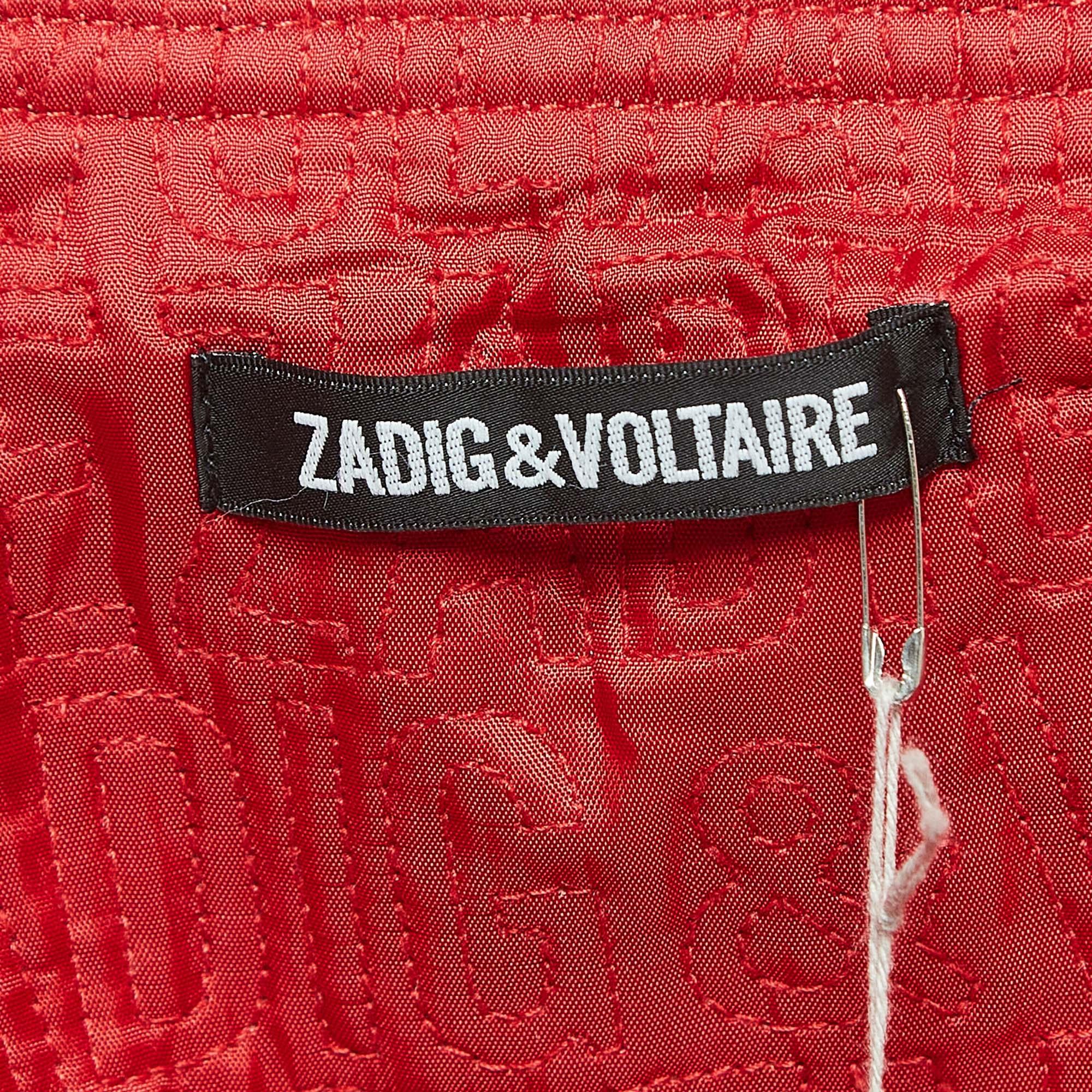 Men's Zadig & Voltaire Black Wool Blend Zip Front Jacket L
