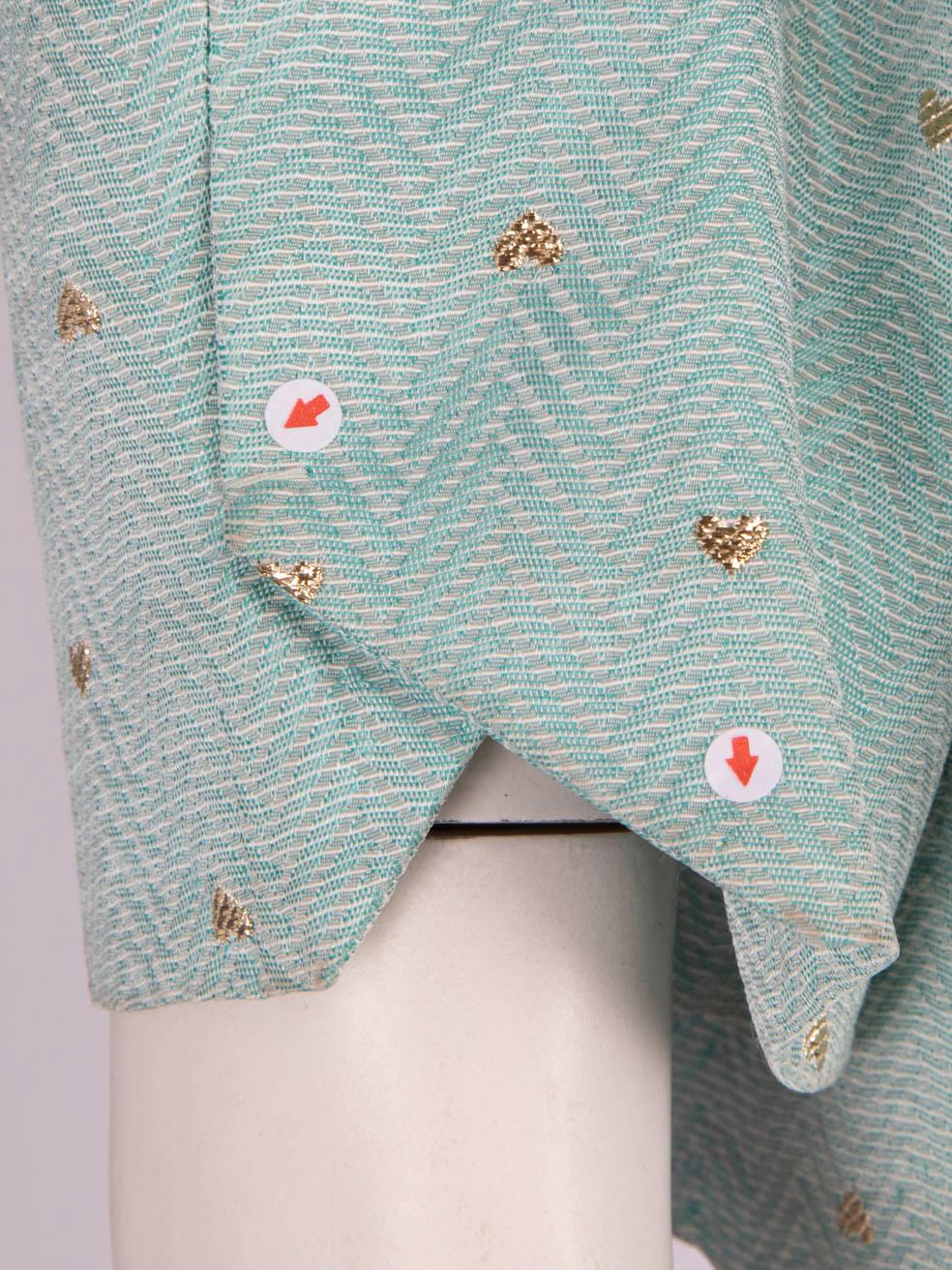 Women's Zadig & Voltaire Blue & Gold Heart Pattern Blazer Size S For Sale