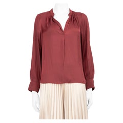 Zadig & Voltaire Burgundy V Neck Blouse Size S