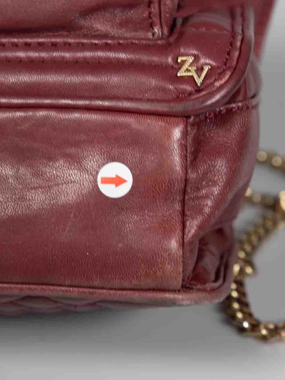Zadig & Voltaire Burgundy XS Skinny Love Scales Crossbody For Sale 4