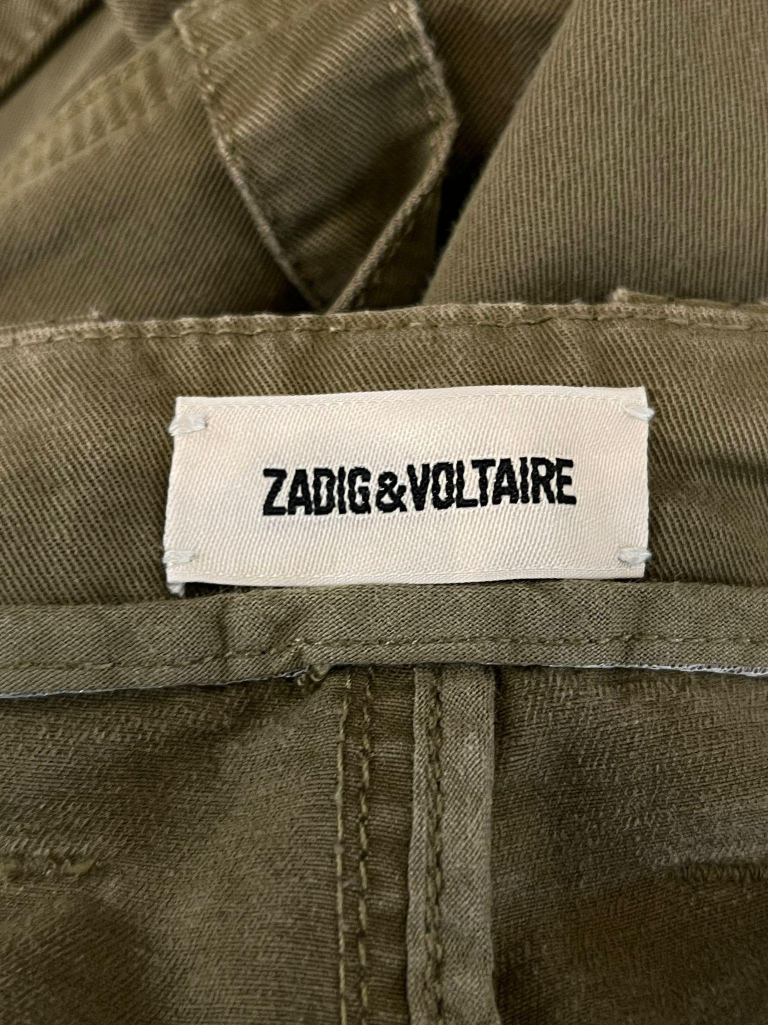 Women's Zadig & Voltaire Cropped Cotton Trousers For Sale