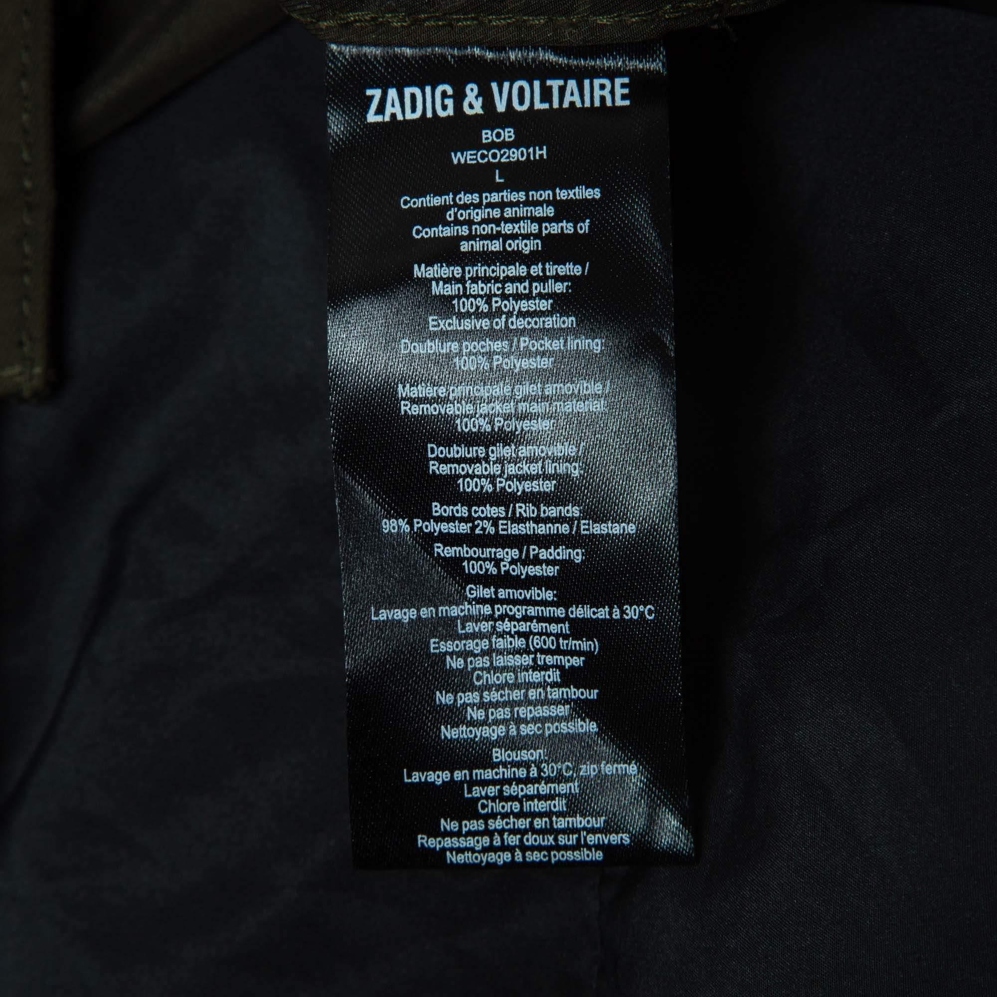 Zadig & Voltaire Dark Green Parka Jacket L 1