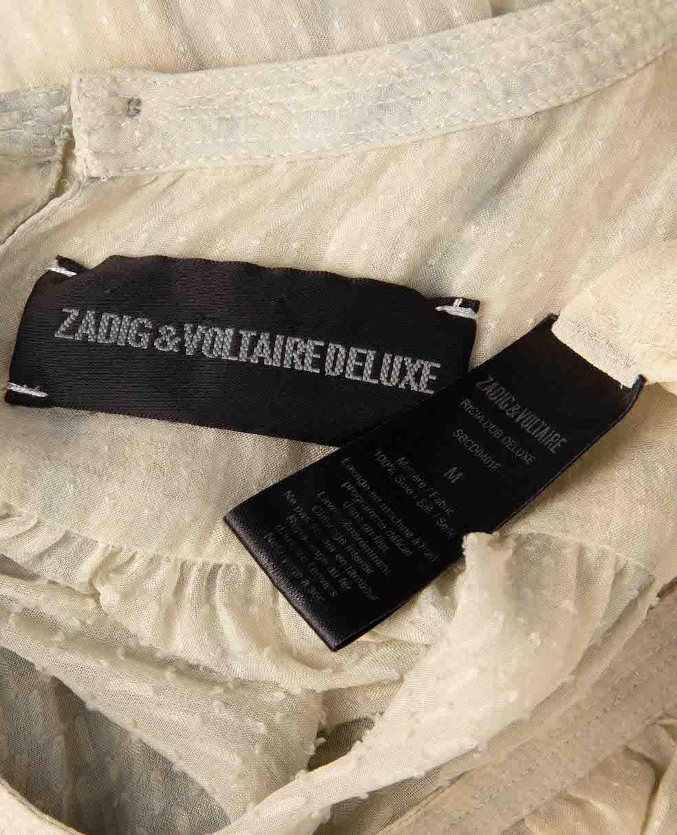Zadig & Voltaire Deluxe Cream Silk Tie-Dye Mini Dress Size M For Sale 1