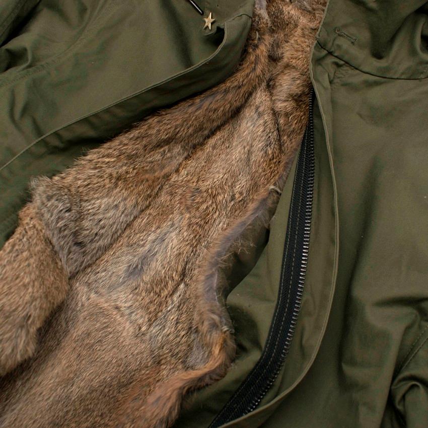 Zadig & Voltaire Deluxe Kevin Double Parka With Rabbit Fur Lining XS In New Condition For Sale In London, GB