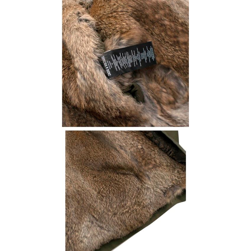 Women's Zadig & Voltaire Deluxe Kevin Double Parka With Rabbit Fur Lining XS For Sale
