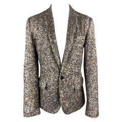 ZADIG & VOLTAIRE DELUXE Size S Silver & Gold Sequin Snap Blazer