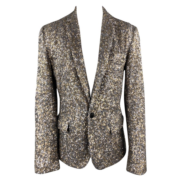 ZADIG and VOLTAIRE DELUXE Size S Silver and Gold Sequin Snap Blazer at  1stDibs | zadig and voltaire deluxe