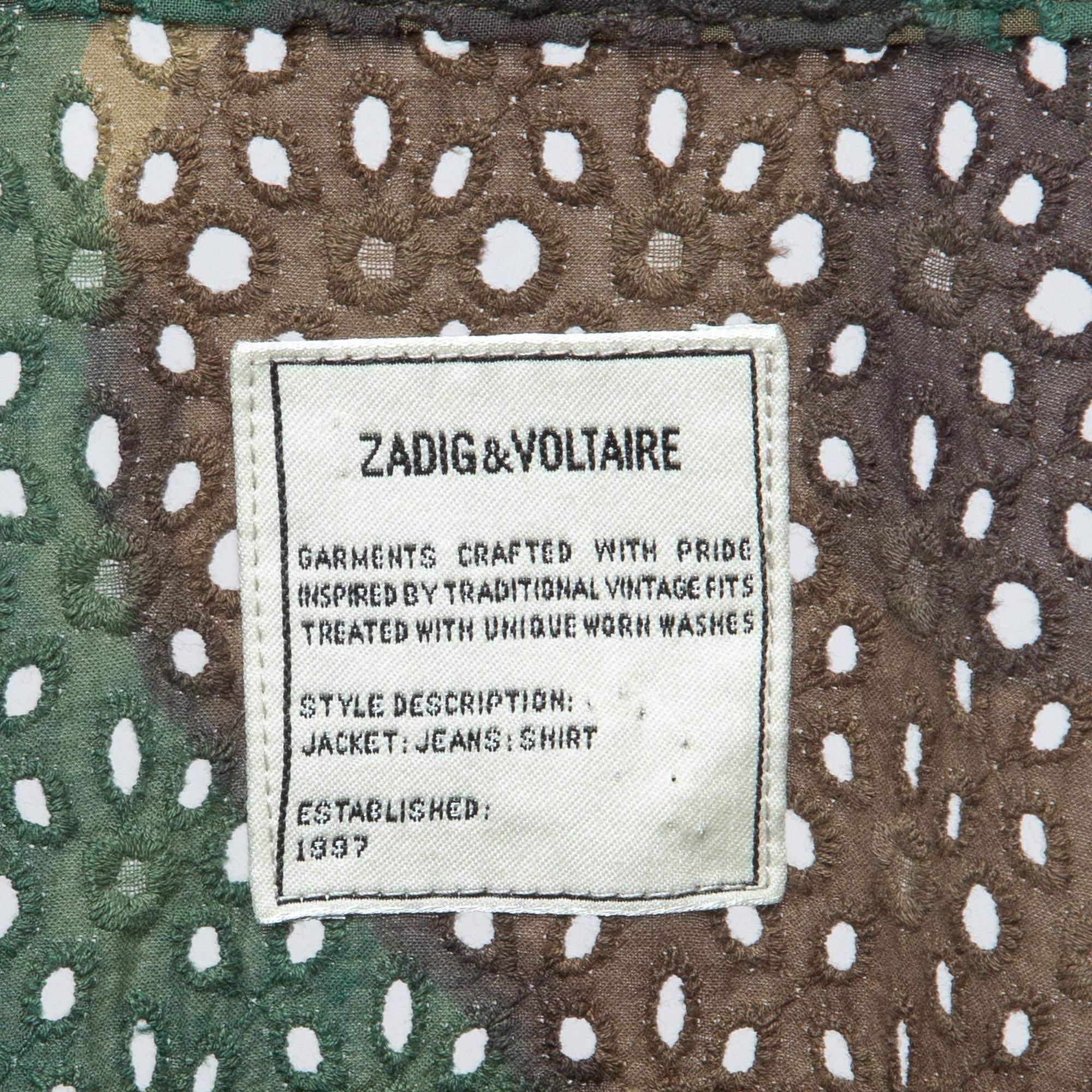 Women's Zadig & Voltaire Green Camouflage Print Cotton Short Dress XS