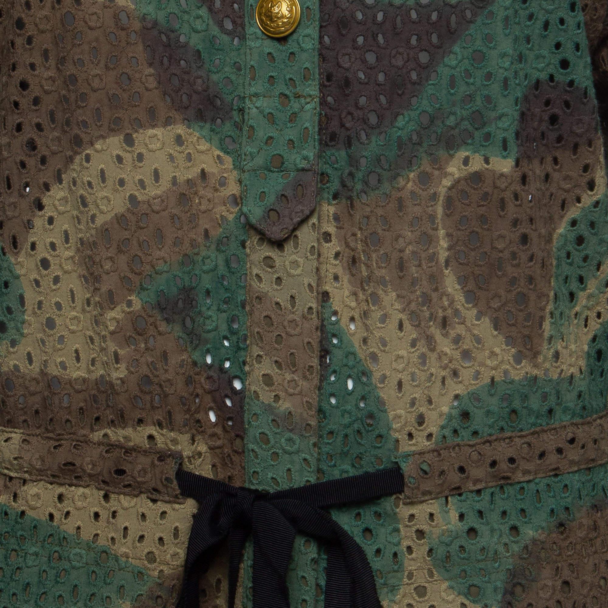 Zadig & Voltaire Green Camouflage Print Cotton Short Dress XS 1