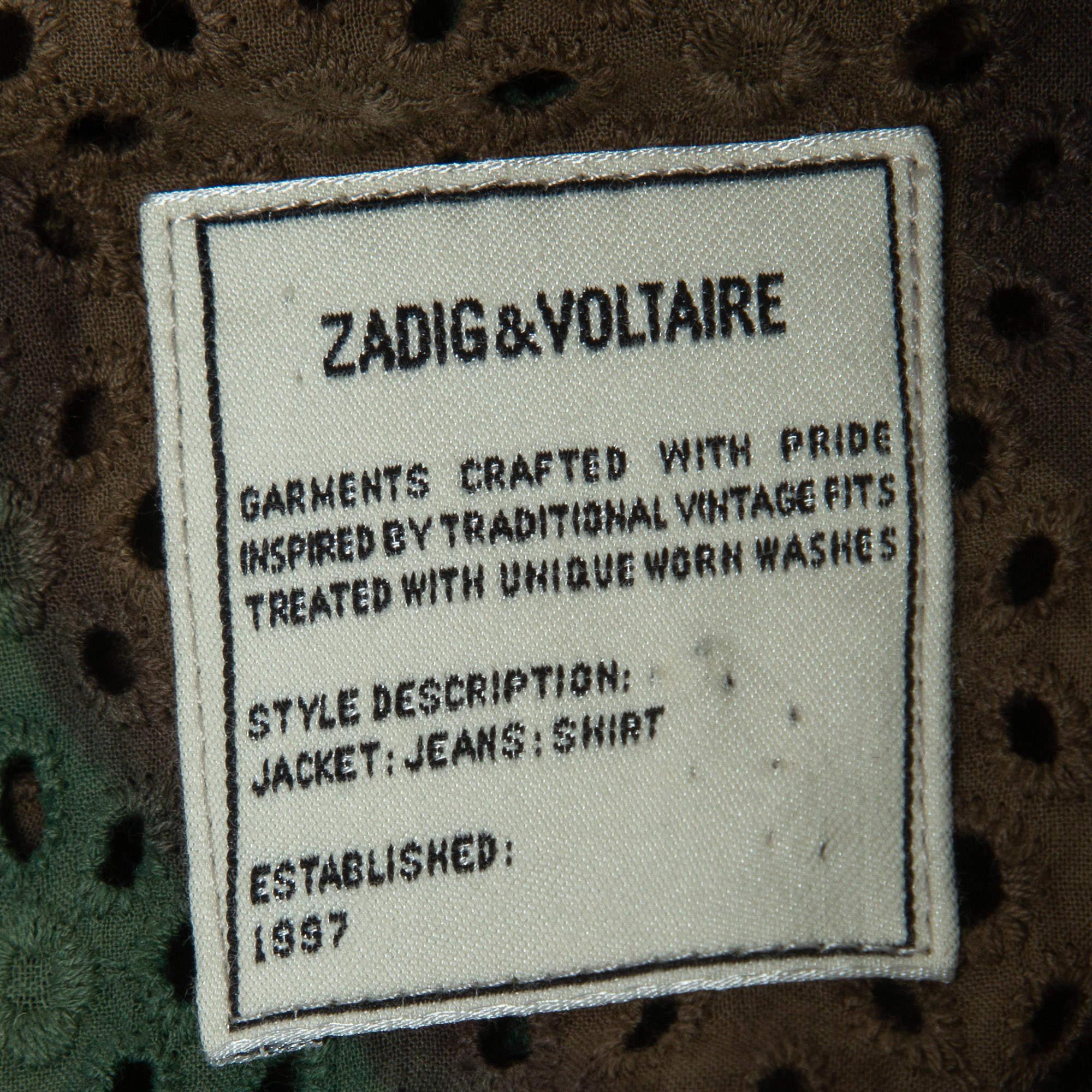 Zadig & Voltaire Green Camouflage Print Cotton Short Dress XS 2