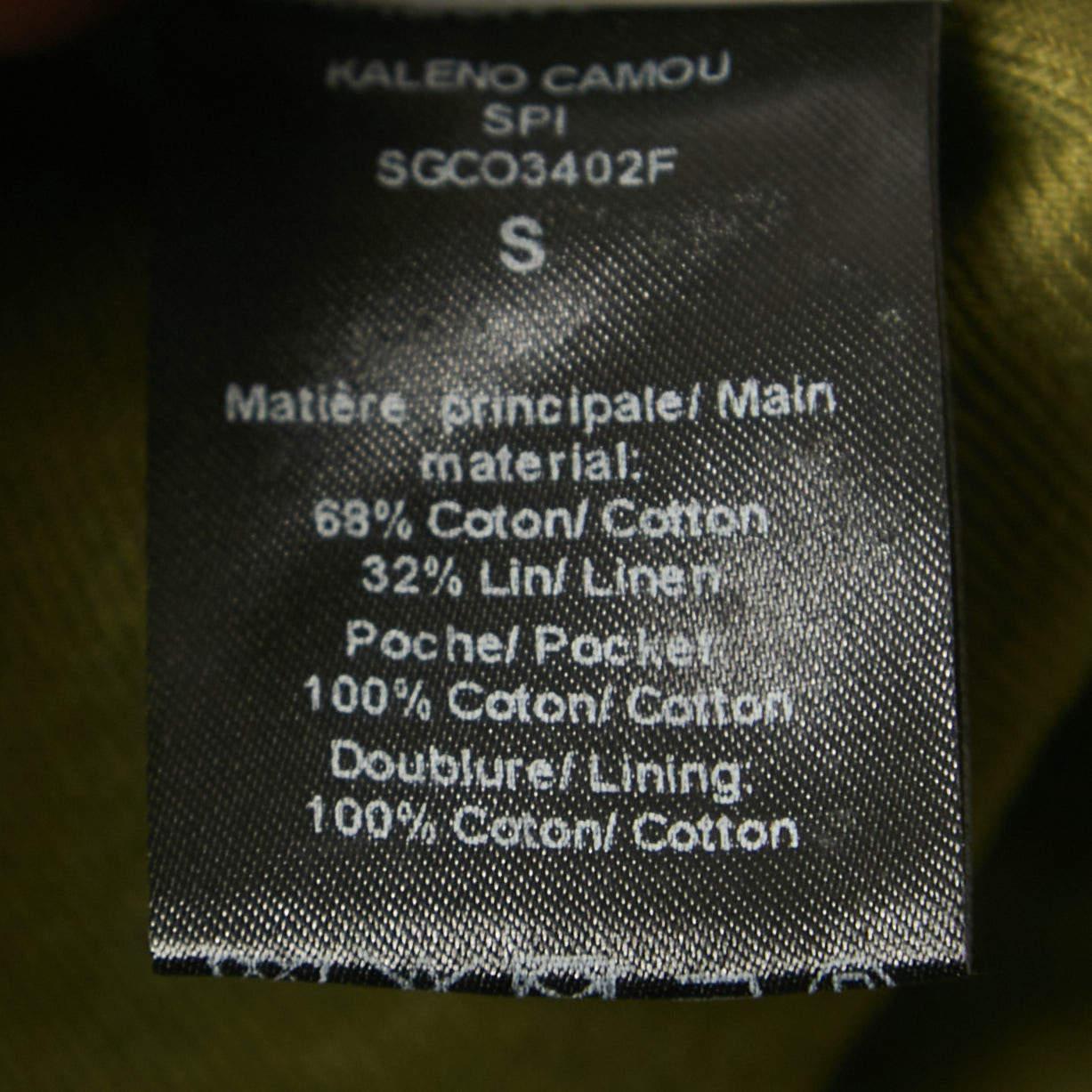 Zadig & Voltaire Green Camouflage Printed Cotton Jacket S In Excellent Condition In Dubai, Al Qouz 2