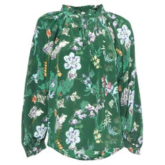 Zadig & Voltaire Green Floral Printed Silk Blouse S