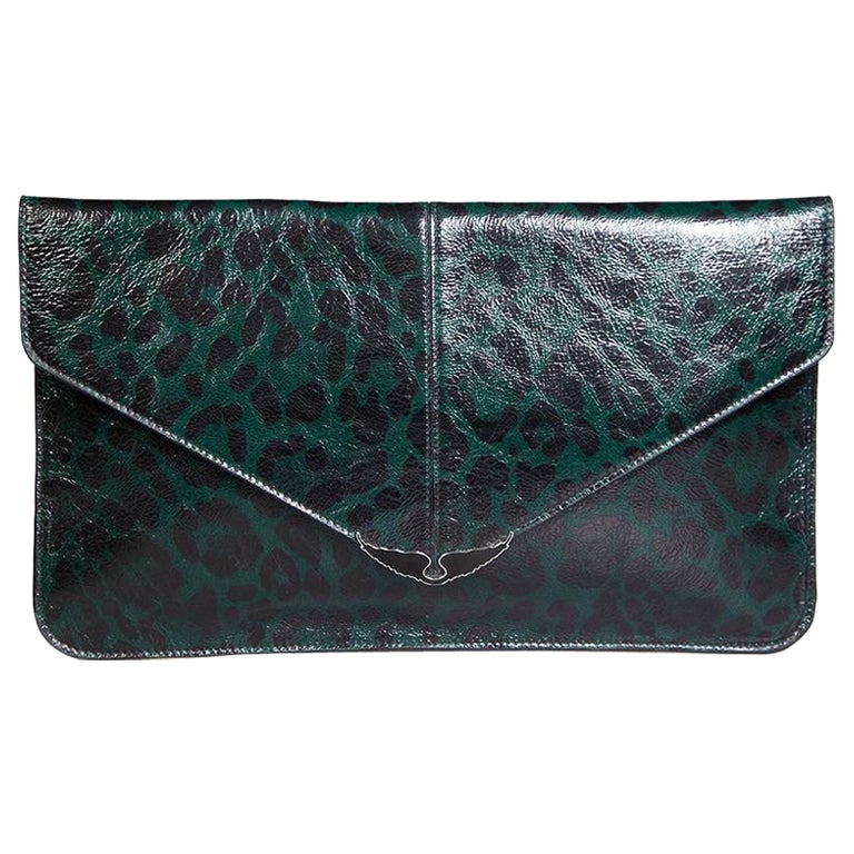 Zadig and Voltaire Pochette en cuir vert sur 1stDibs France