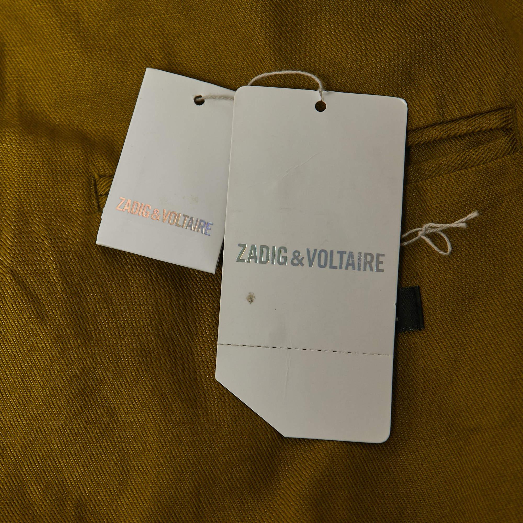 Zadig & Voltaire Green Linen Blend Single-Breasted Blazer S 1