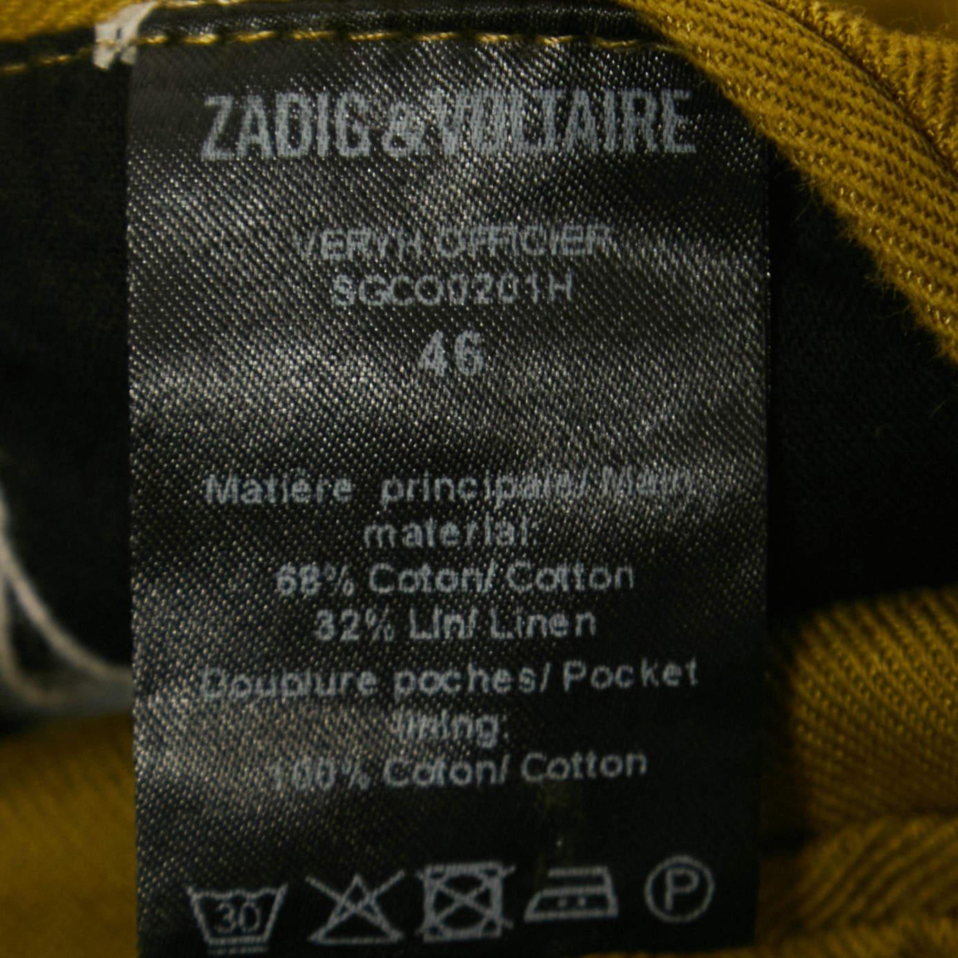 Zadig & Voltaire Green Linen Blend Single-Breasted Blazer S 2