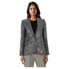Zadig & Voltaire Grey Embellished Paisley Blazer Size XS