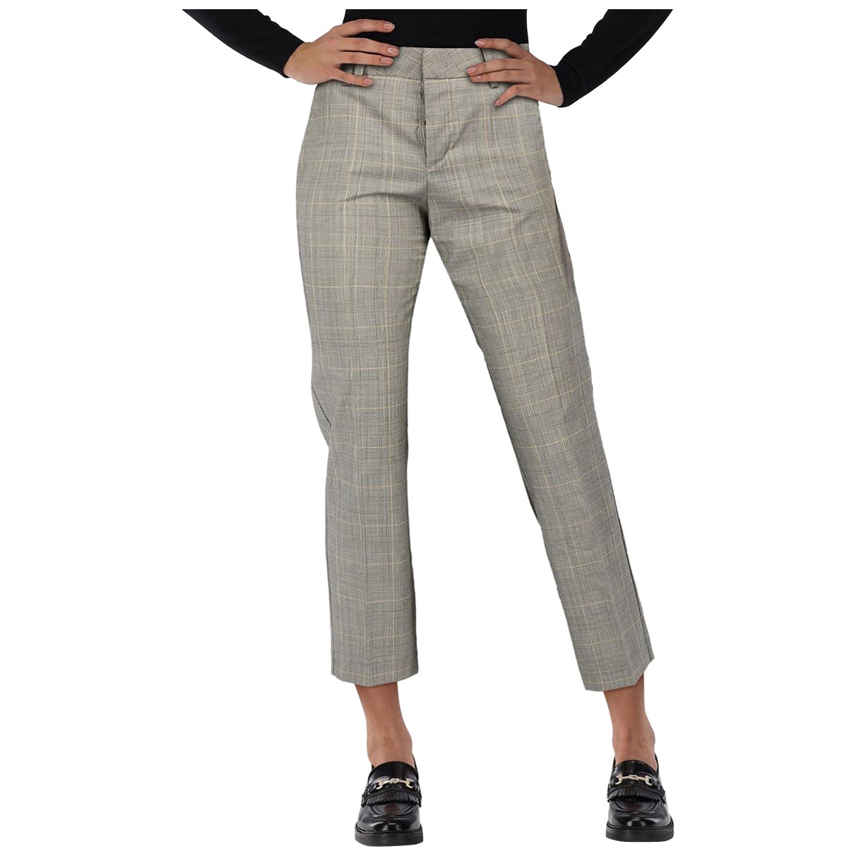 Zadig 
Voltaire Grey Wool Posh Check Trousers Size XS