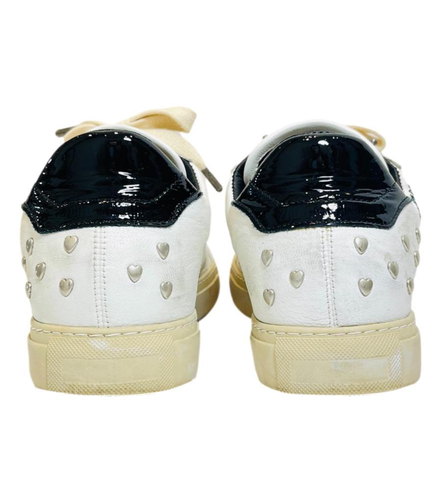 Zadig & Voltaire Heart Studded Leather Sneakers For Sale 1