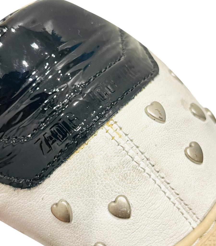 Zadig & Voltaire Heart Studded Leather Sneakers For Sale 4