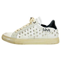 Used Zadig & Voltaire Heart Studded Leather Sneakers