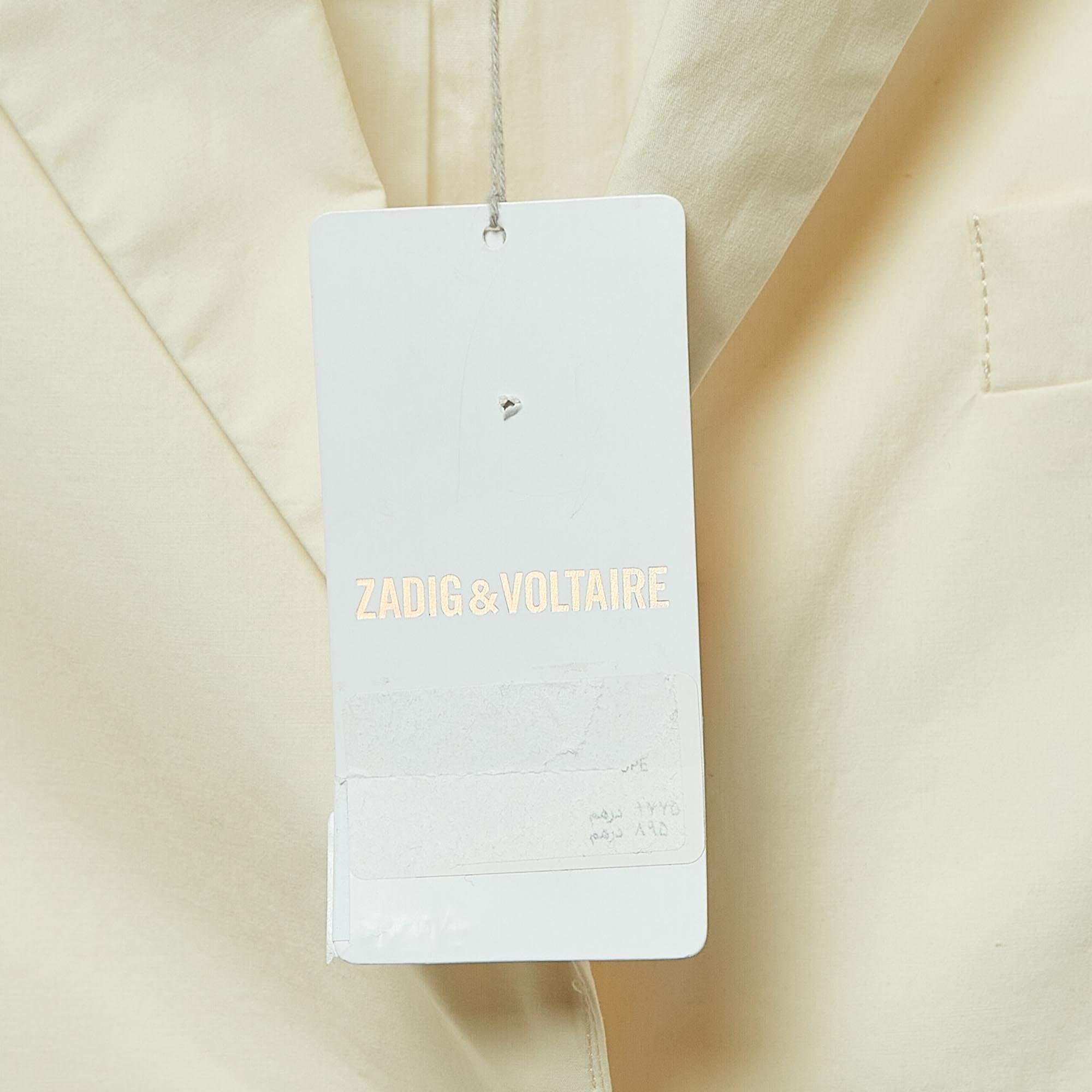 Zadig & Voltaire Ivory White Cotton Blazer S 1