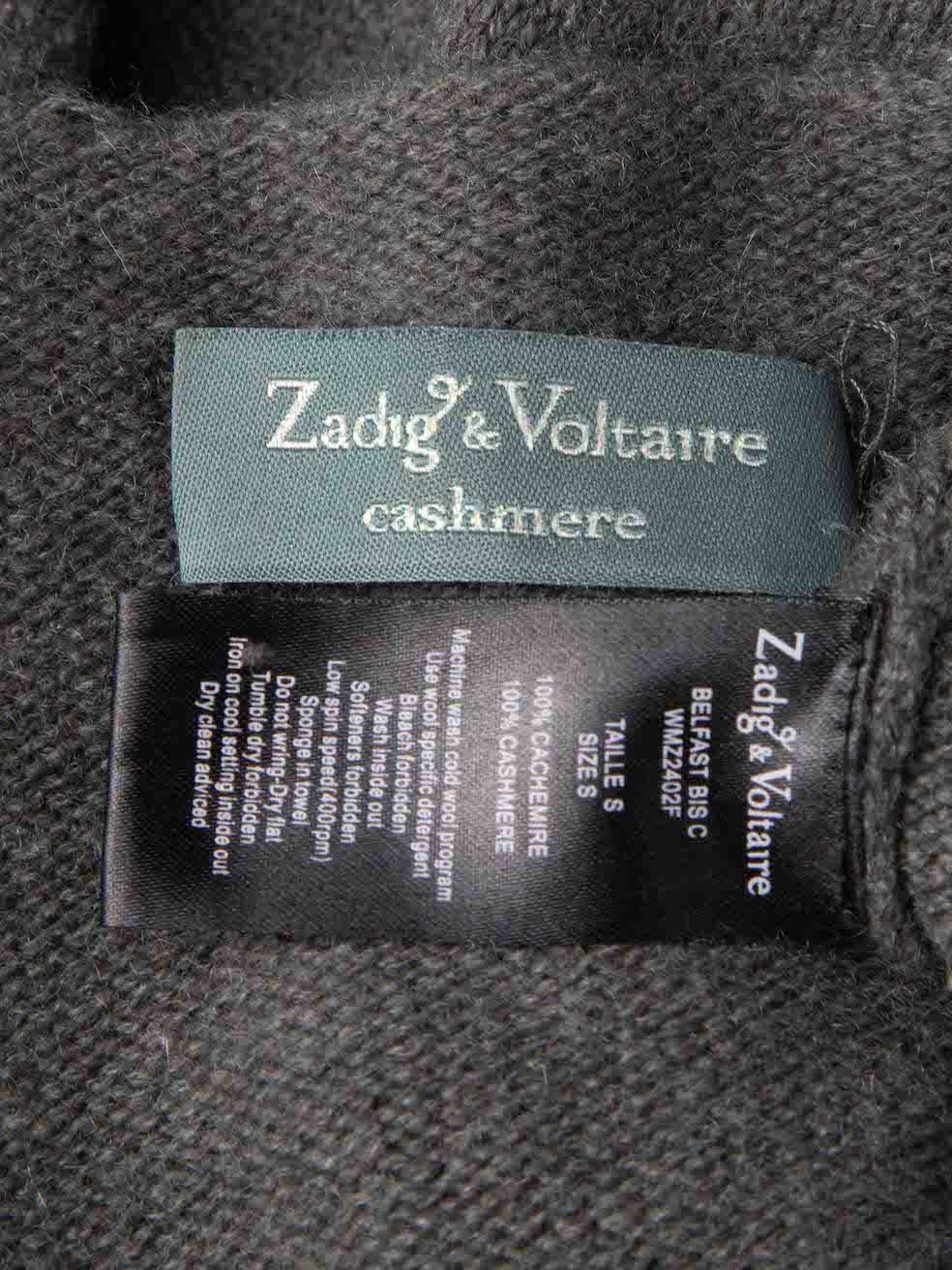 Zadig & Voltaire Khaki Cashmere Rock Knit Cardigan Size S For Sale 1