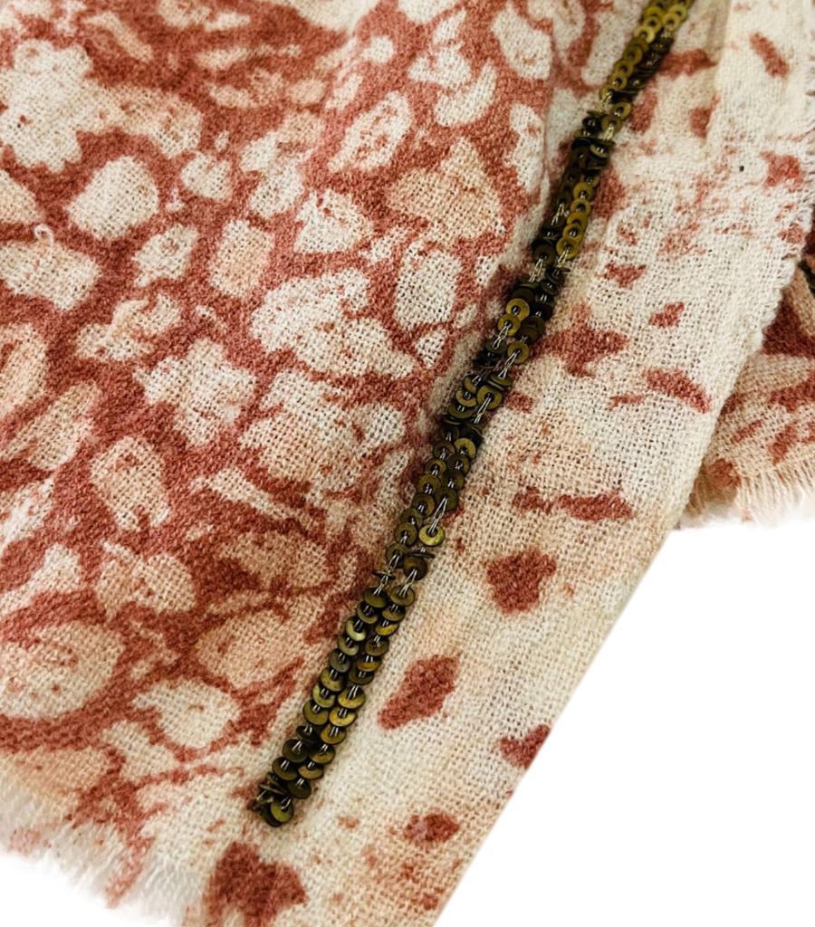 Zadig & Voltaire Leopard Print Wool Scarf In Excellent Condition For Sale In London, GB