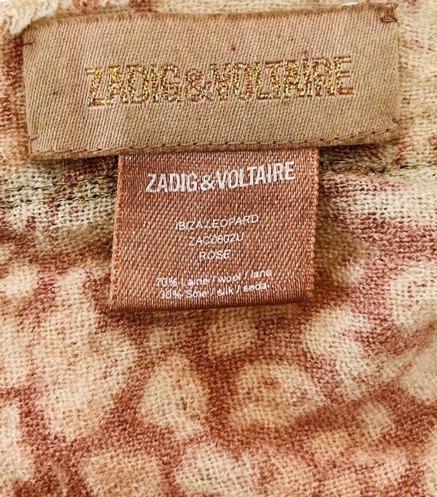 Zadig & Voltaire - Écharpe en laine imprimée léopard en vente 1
