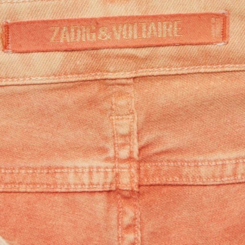 Zadig & Voltaire Vaquero Lavado Naranja Claro Vaqueros Eva Snow M Cintura 27 Beige en venta