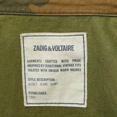Zadig & Voltaire Military Green Camouflage Cotton Blend Button Front Jacket XS