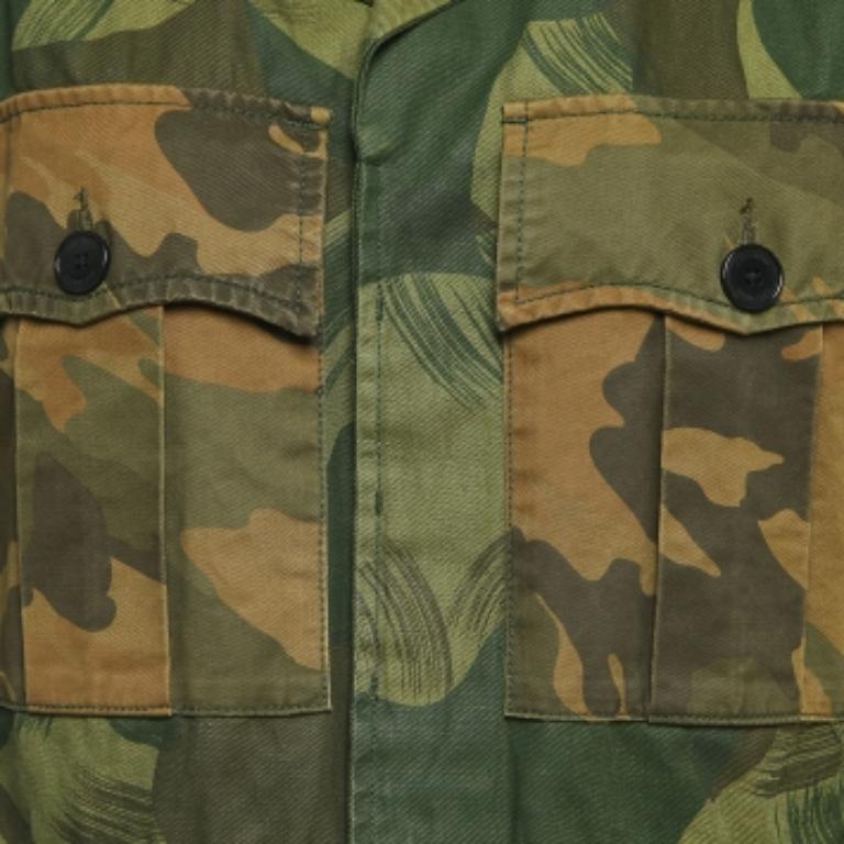 Nero Zadig & Voltaire - Giacca con bottoni in misto cotone verde militare mimetico XS in vendita