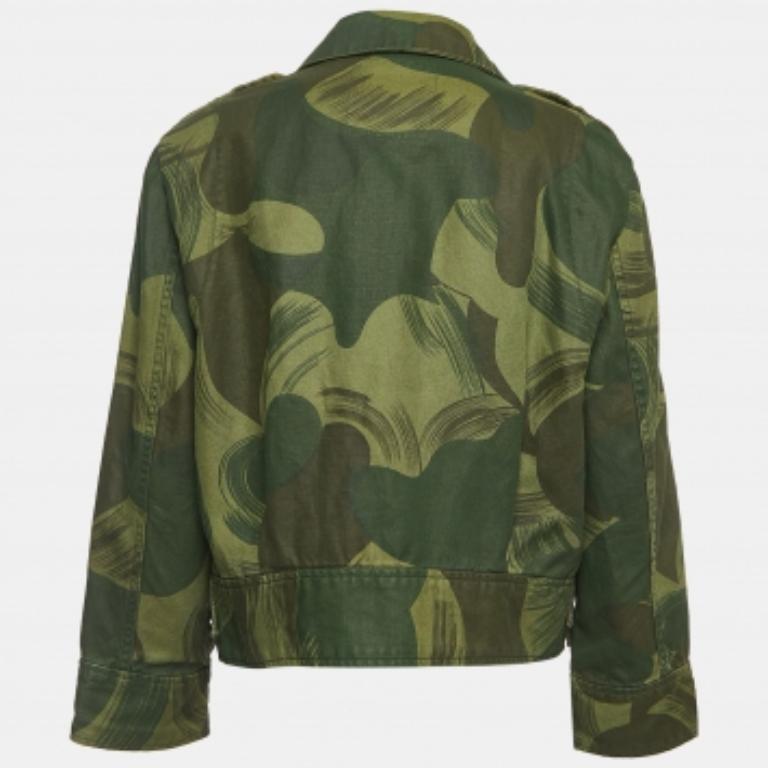 Donna Zadig & Voltaire - Giacca con bottoni in misto cotone verde militare mimetico XS in vendita