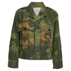 Zadig & Voltaire - Giacca con bottoni in misto cotone verde militare mimetico XS