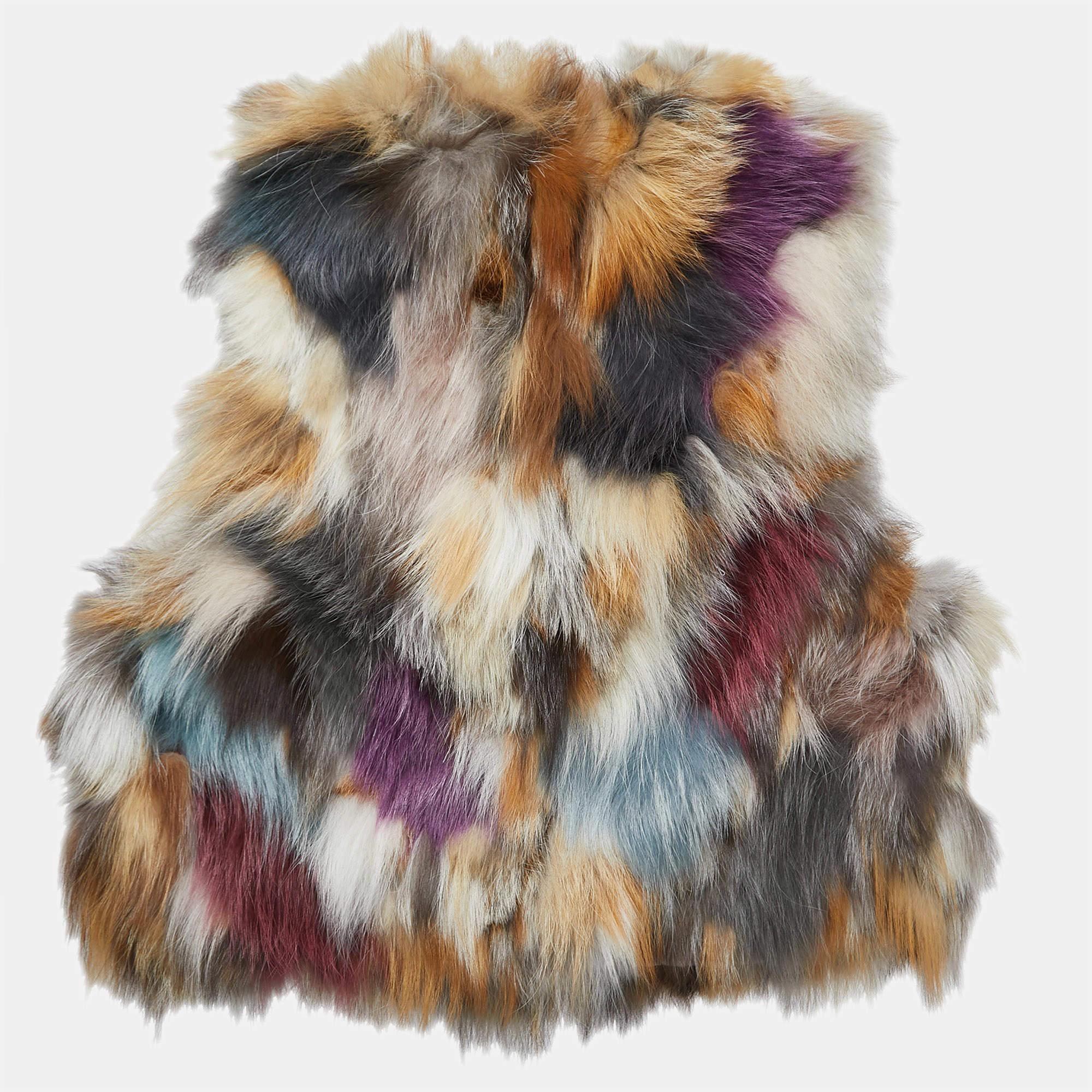 Marron Zadig & Voltaire, veste courte sans manches en fourrure multicolore M