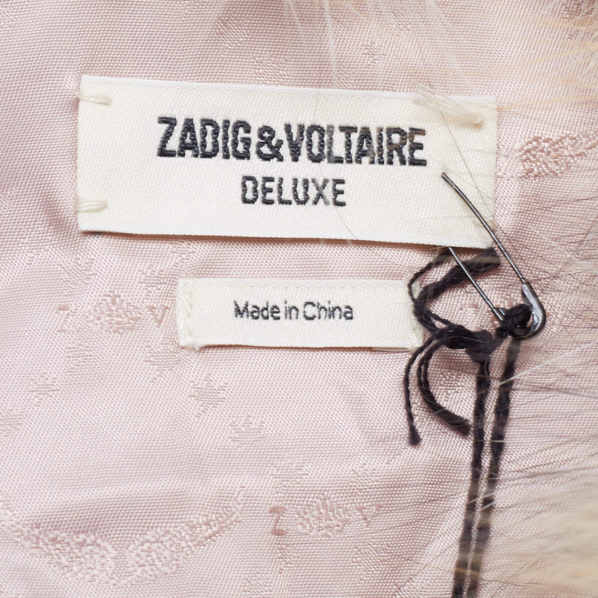 Zadig & Voltaire, veste courte sans manches en fourrure multicolore M Pour femmes 