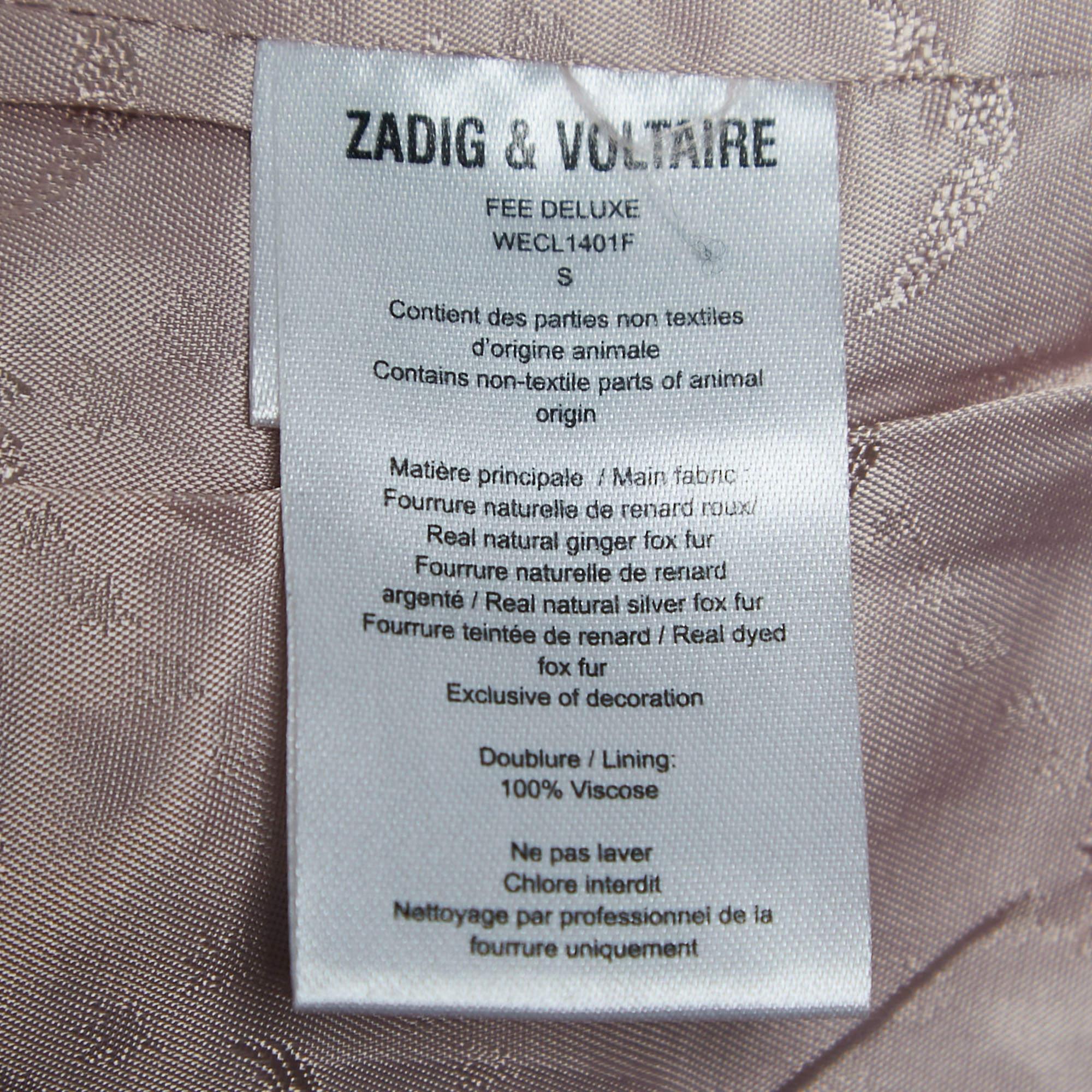 Zadig & Voltaire Multicolor Fur Sleeveless Cropped Jacket S In Excellent Condition In Dubai, Al Qouz 2