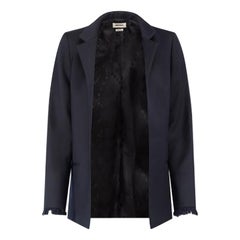 Zadig & Voltaire Navy Fringed Cuff Blazer Size M