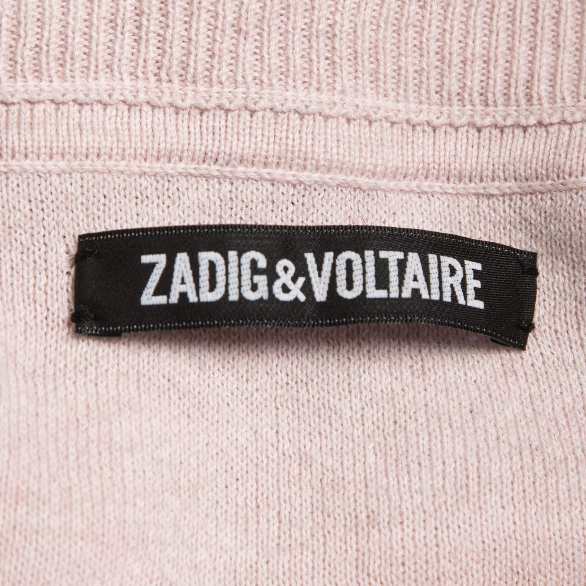 Men's Zadig & Voltaire Pink/Blue Ombre Knit Kennedy Sweater L