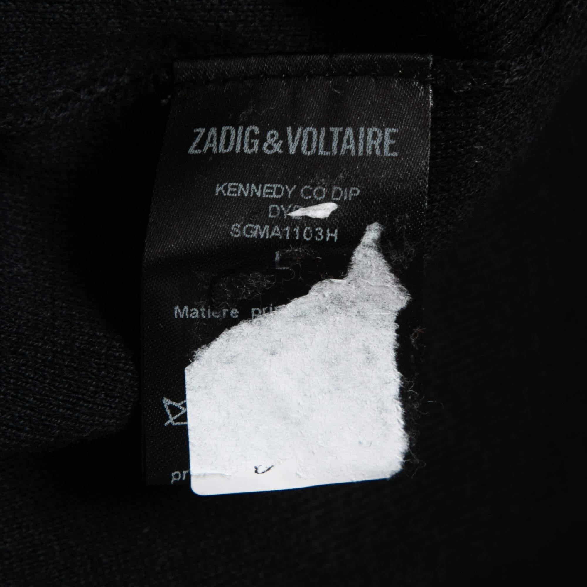 Zadig & Voltaire Pink/Blue Ombre Knit Kennedy Sweater L 4