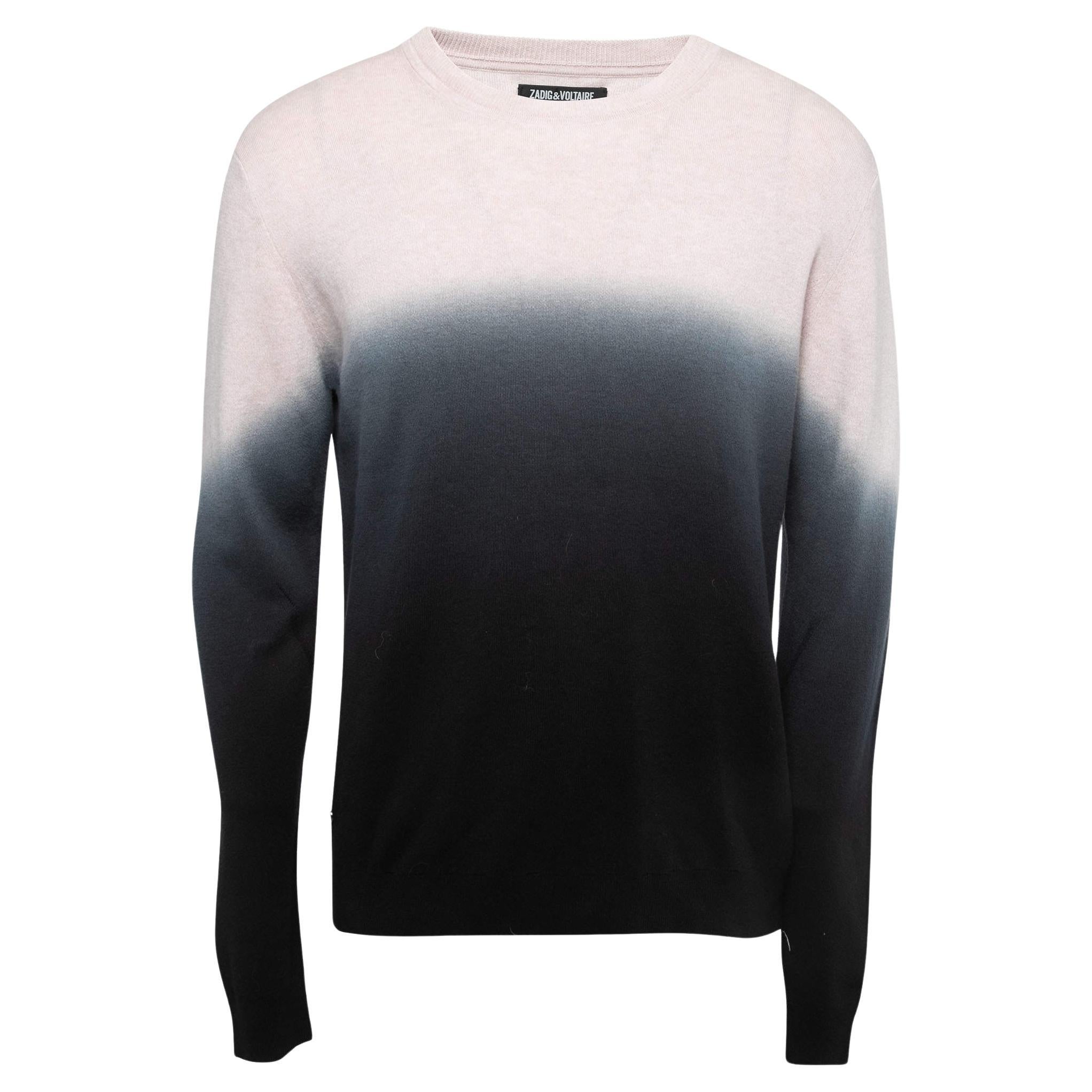 Zadig & Voltaire Pink/Blue Ombre Knit Kennedy Sweater L