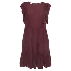 Zadig & Voltaire Purple Viscose Ruffled Mini Dress S