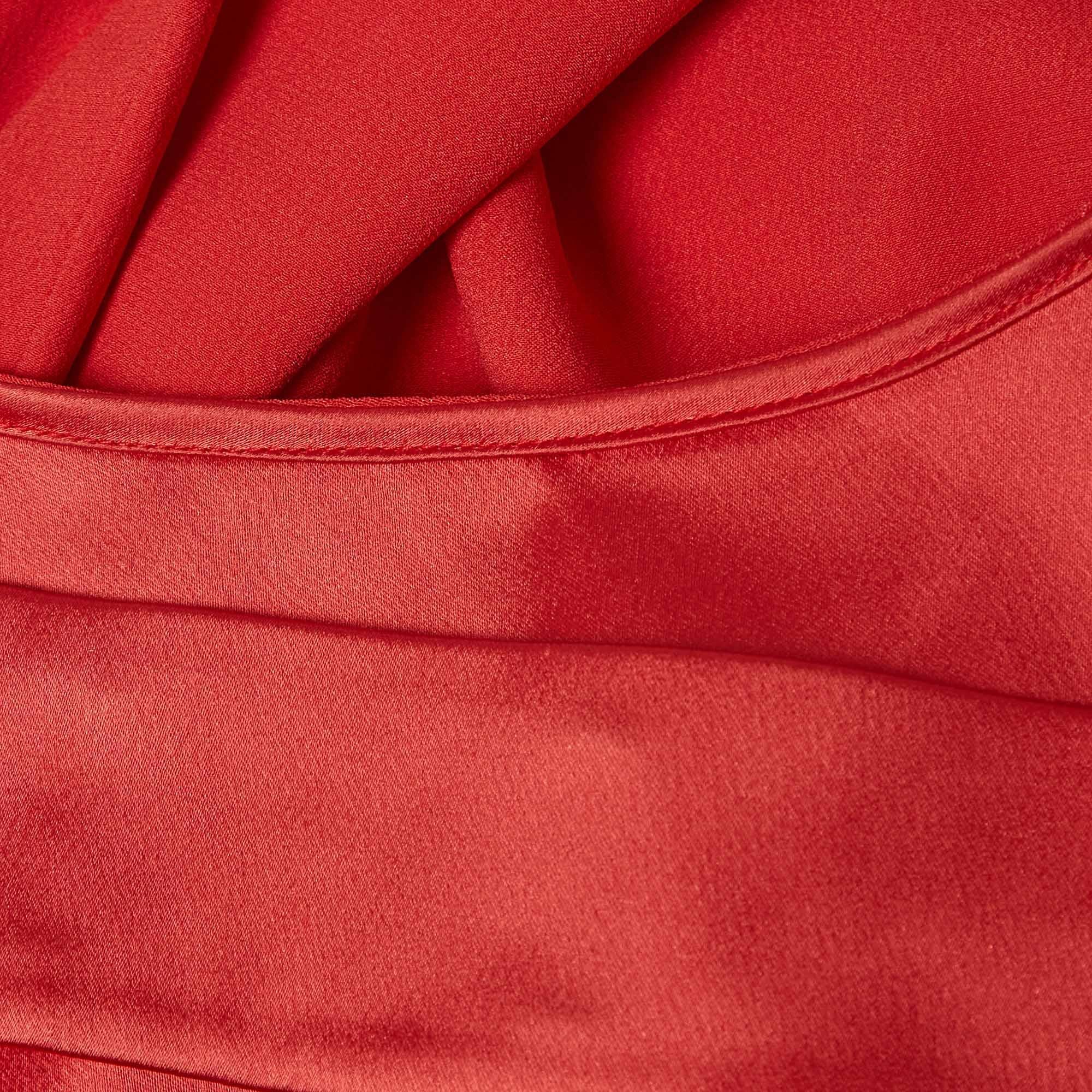 Women's Zadig & Voltaire Red Crepe Cut-Out Detail Sleeveless Mini Raff Dress XS For Sale
