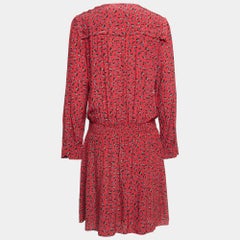 Zadig & Voltaire Red Floral Print Crepe Remus Liberty Mini Dress L