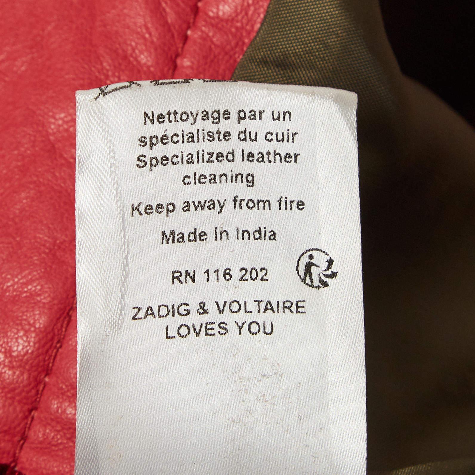 Zadig & Voltaire Short à patchs en cuir rouge Saya M Pour femmes en vente